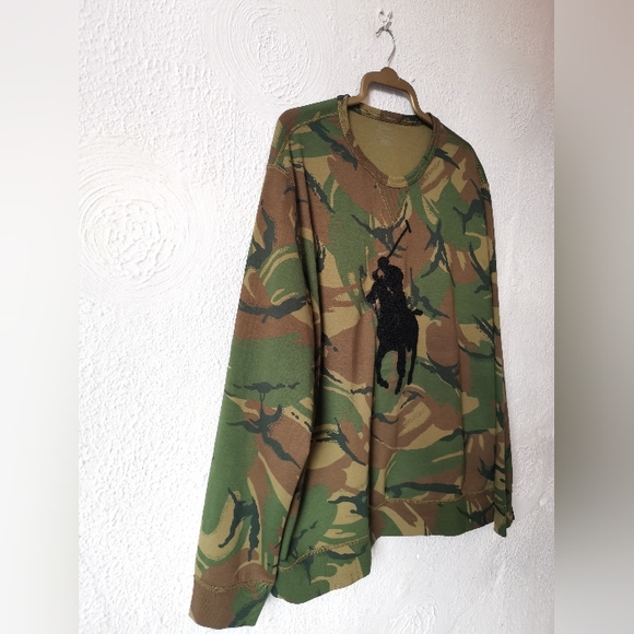Big Pony Polo Ralph Lauren Camo Sweatshirt Size XXL - Picture 3 of 13